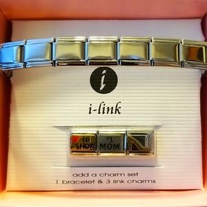 NWT I-link Charm Bracelet with three Charms